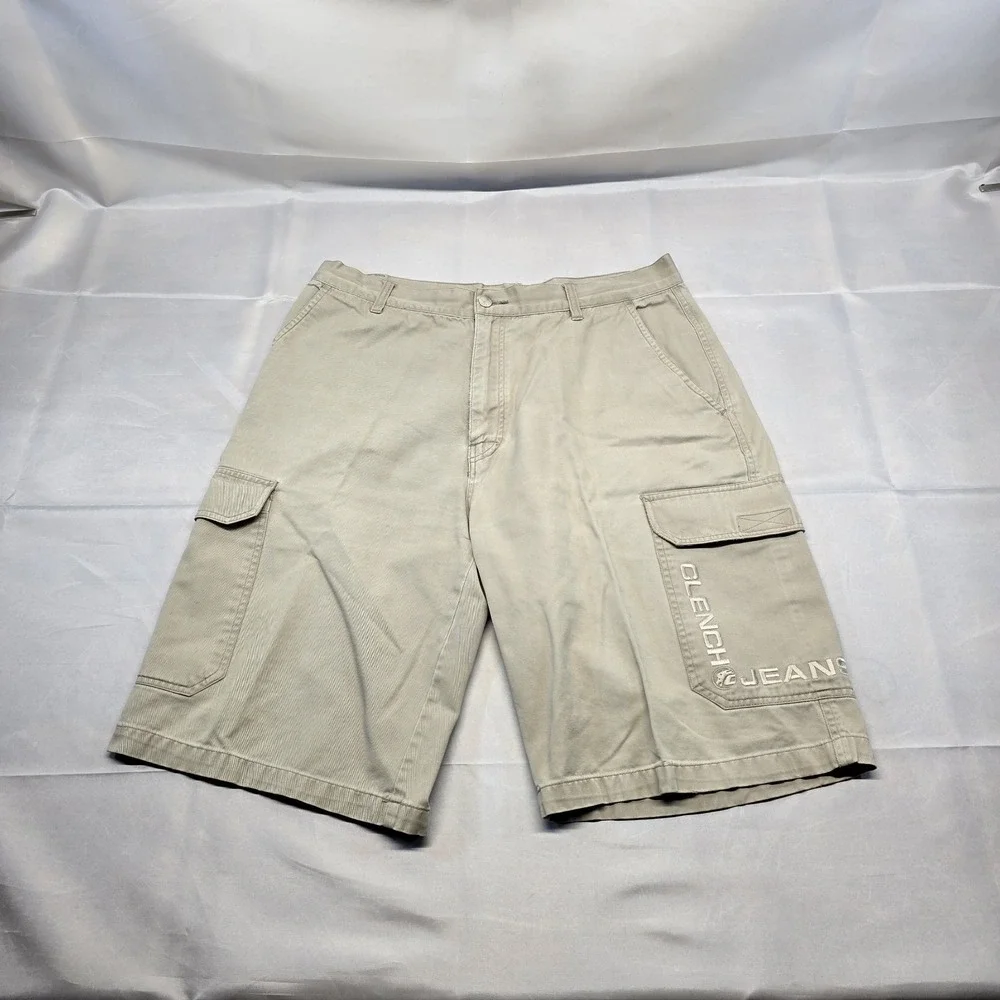 Clench Khaki Cargo‎ Shorts Men 34x12 Y2k